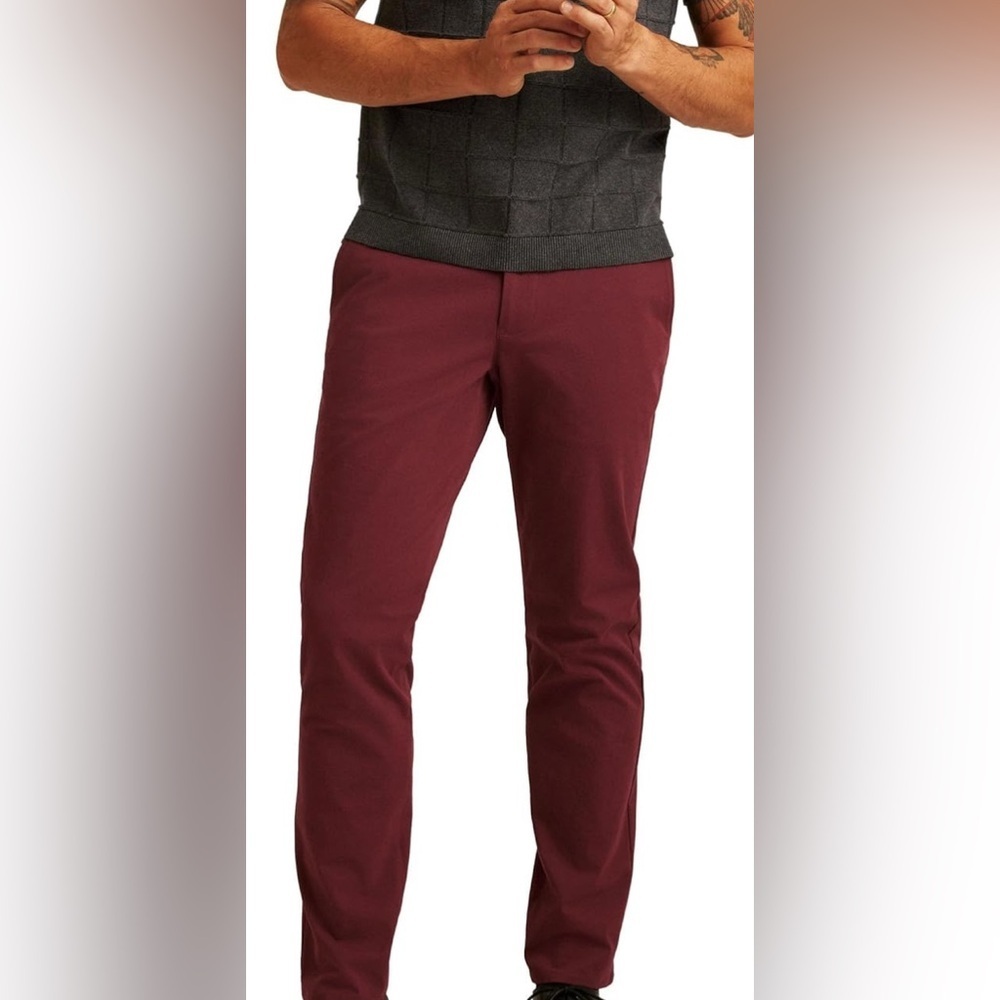 Bonobos Golf Straight Size 35/32 in Cranberry/Maroon
